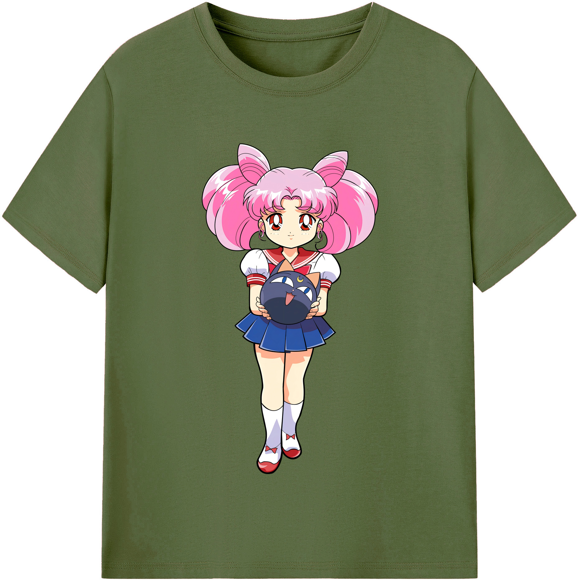 （画像用） 美少女戦士セーラームーン ちびうさ Sailor Moon Chibiusa Tsukino Usagi Small Lady Serenity 綿100％半袖Tシャツ（フロントプリント）